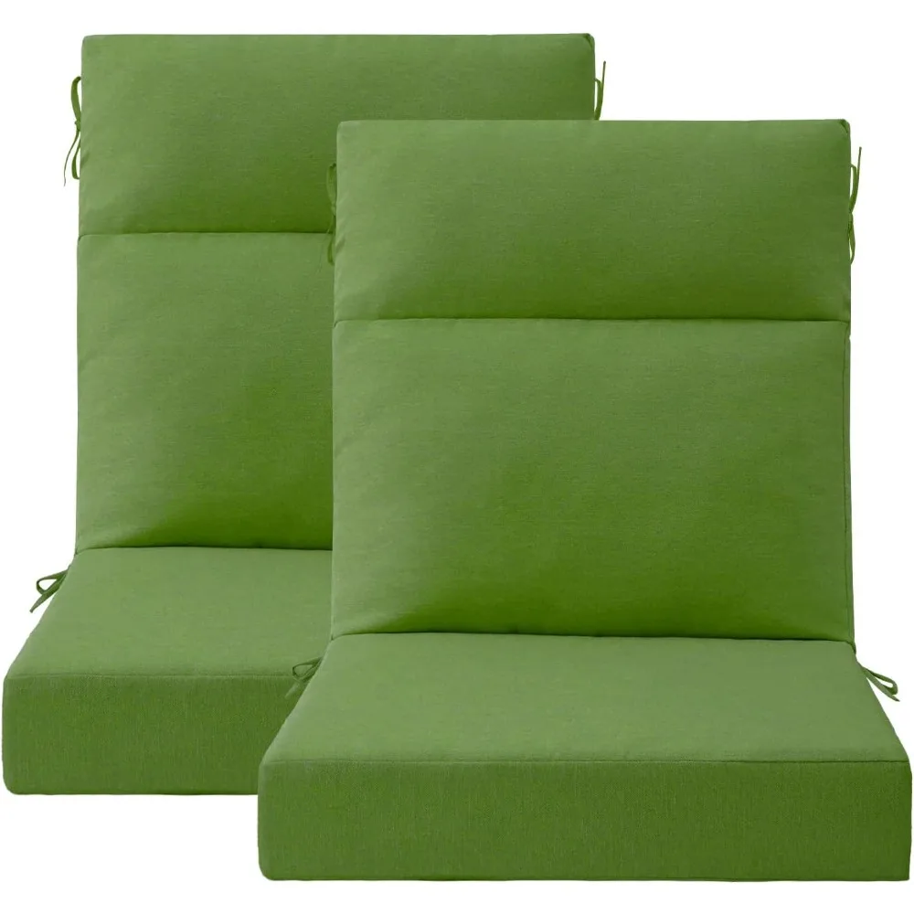 وسائد مقعد وسادة كرسي عالية الظهر للاستخدام الخارجي، وسائد أثاث فناء مقاومة للماء ومقاومة للبهتان مقاس 44 × 21 بوصة مع أربطة لـ #1