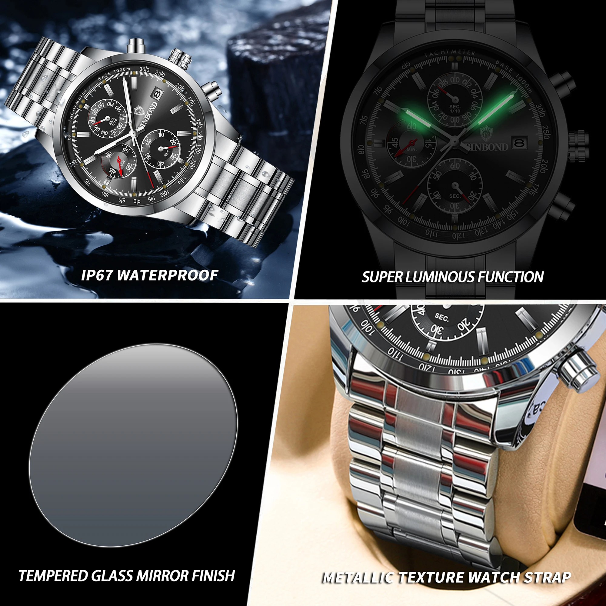 Men's BINBOND Original Quartz Wristwatch