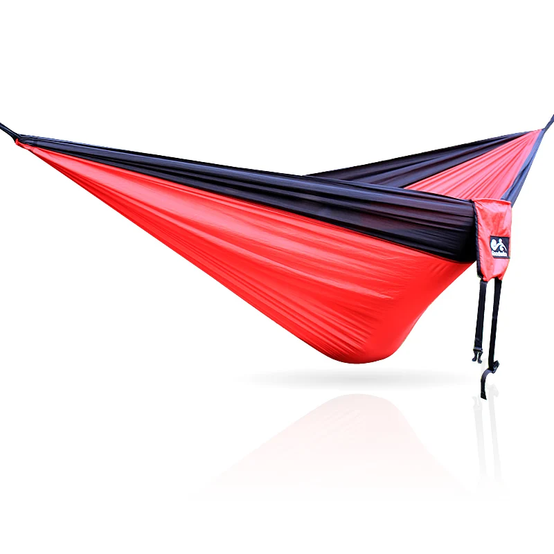 

2-3 Person Portable Outdoor Camping Hammock With Color Matching Hammock High Strength Parachute Fabric Hanging Bed 200*300cm