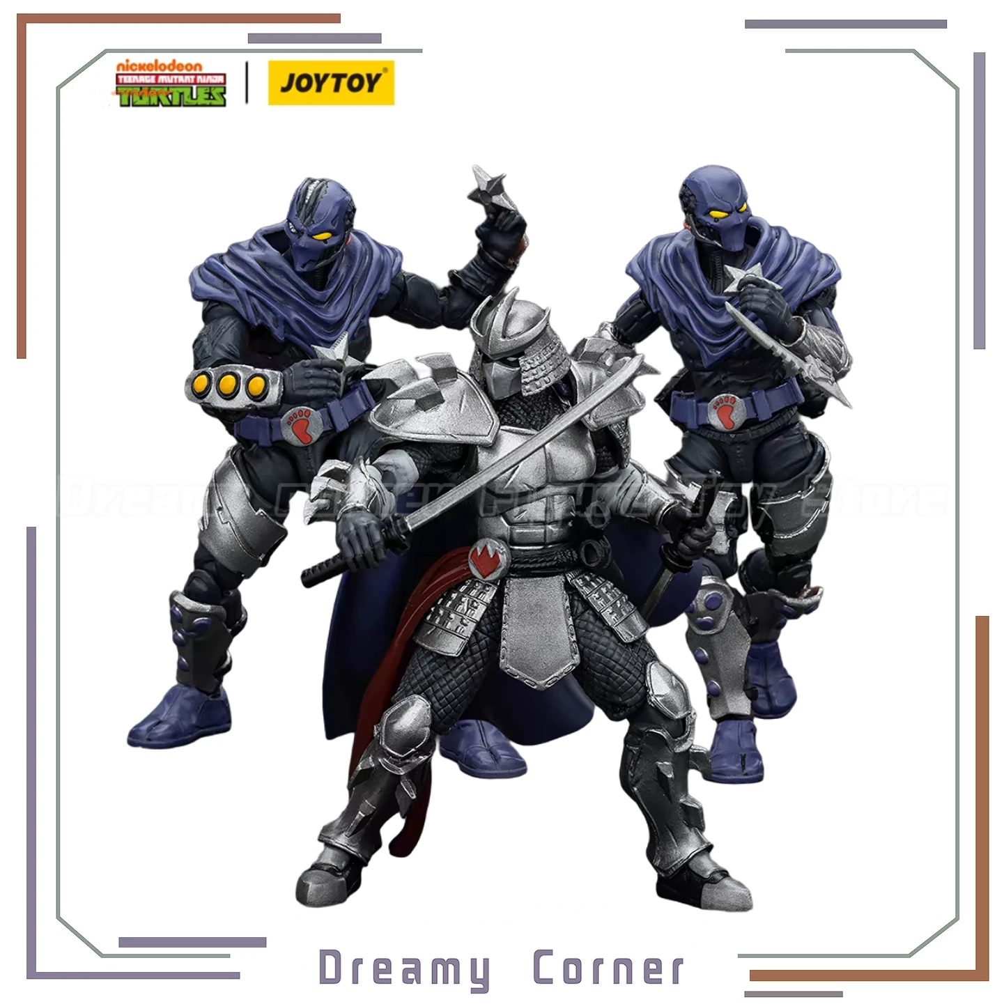 

【In Stock】JOYTOY TMNT-Shredder Foot Clan A Foot Clan B 3PCS 1/18 Aclion Figure with Aricated Joinls