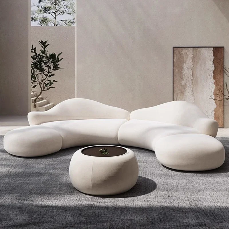 Corner Nordic Living Room Sofas Cloud Modern White Designer Outdoor Sofa Lounge Cute Curved Outdoor Muebles Hotel Furniture