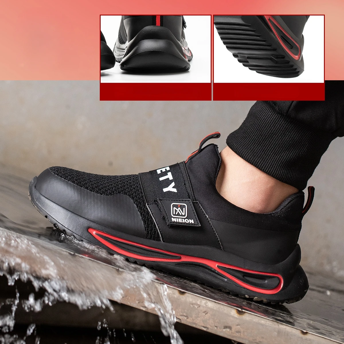 New Man Safety Shoes Puncture-Proof Work Shoes Lightweight Breathable Casual Sneaker Women Protective