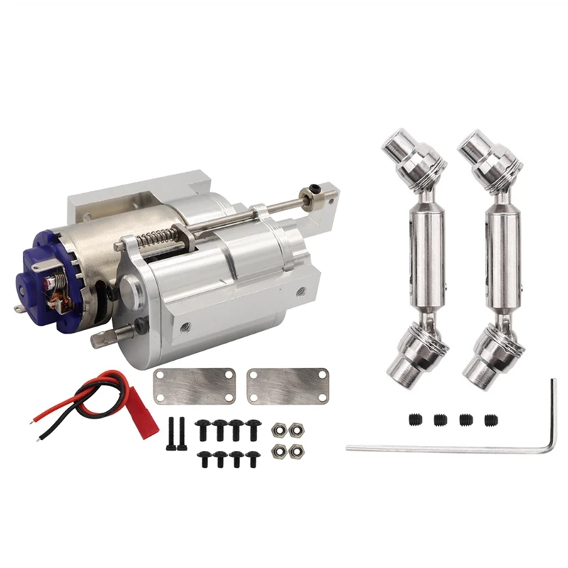 Full Metal 2 Speed Gearbox Transmission With Drive Shaft For WPL B14 B24 C14 C24 MN D90 MN99S RC Car Upgrade Parts