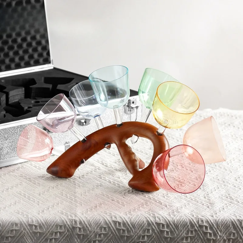Holding Crystal Bowl Color 8-tone Yoga Meditation Buddha Bowl Ceer Decompression Quartz Instrument