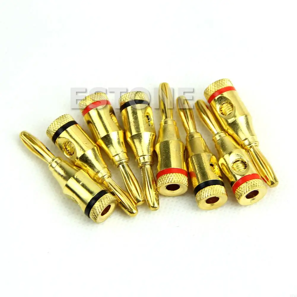 573A enchufes plátano conector gato 4 pares /8 pcs conector altavoz dorado para altavoz sistemas