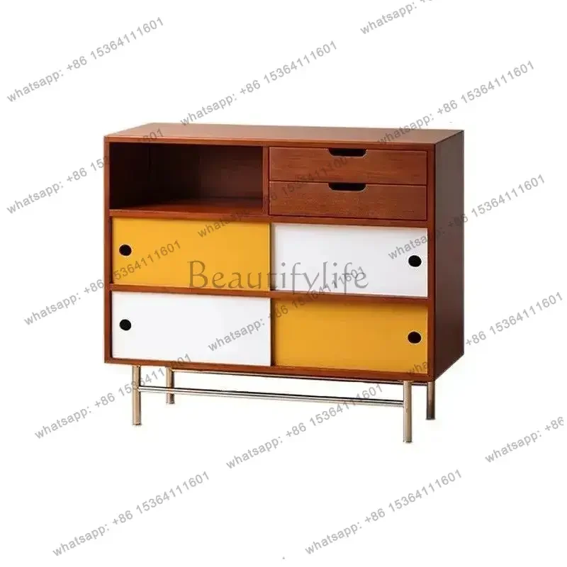 Best Sellers Contrasting Color Dinning Room Cabinet Sliding Door Artist Matching Living Room Cabinet Bookcase Home Furniture Arm