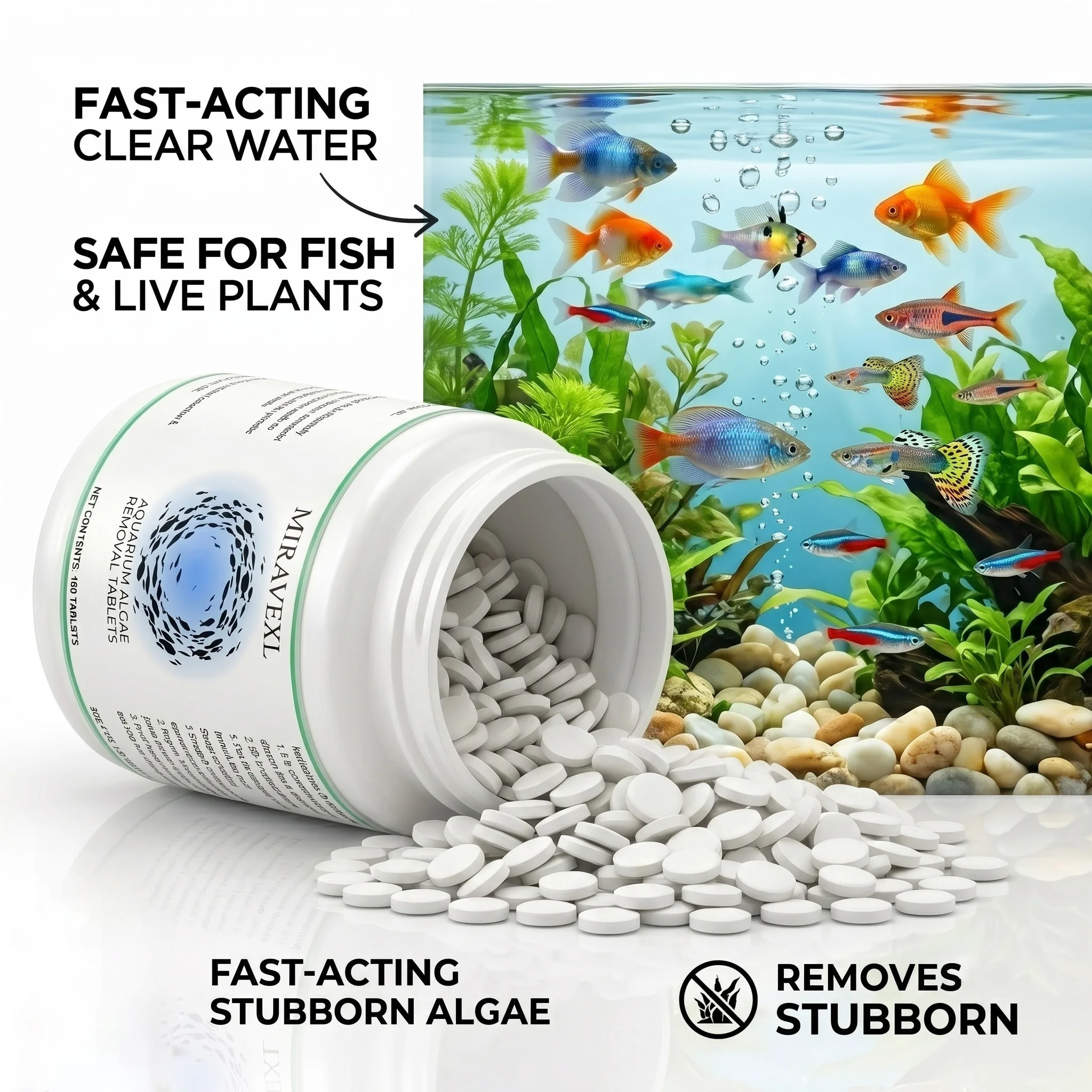 Planted Aquarium Algae - MIRAVEXL Fish Tank Algae Remover Tablets,Fast