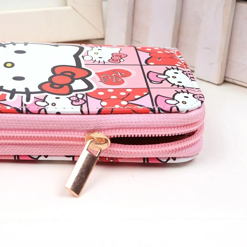 Sanrio Hello Kitty Theme Series Women\'s Long Wallet Cartoon PU High Capacity Coin Purse ID Card Bag Compartment Girls Wallet