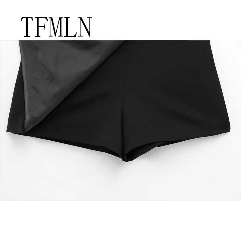 TFMLN جديد أزياء النساء السراويل تنورة السببية الجانب سستة البسيطة السراويل مع حزام التنانير خمر عالية الخصر الشارع الشهير السراويل التنانير