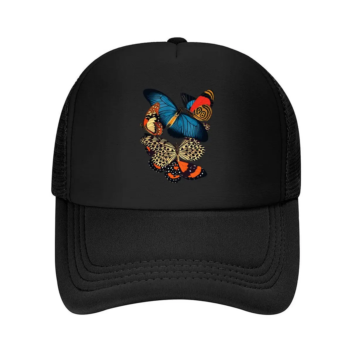 Colorful Butterfly Trio Graphic Nature Insect Wings Mesh Baseball Cap Hip Hop