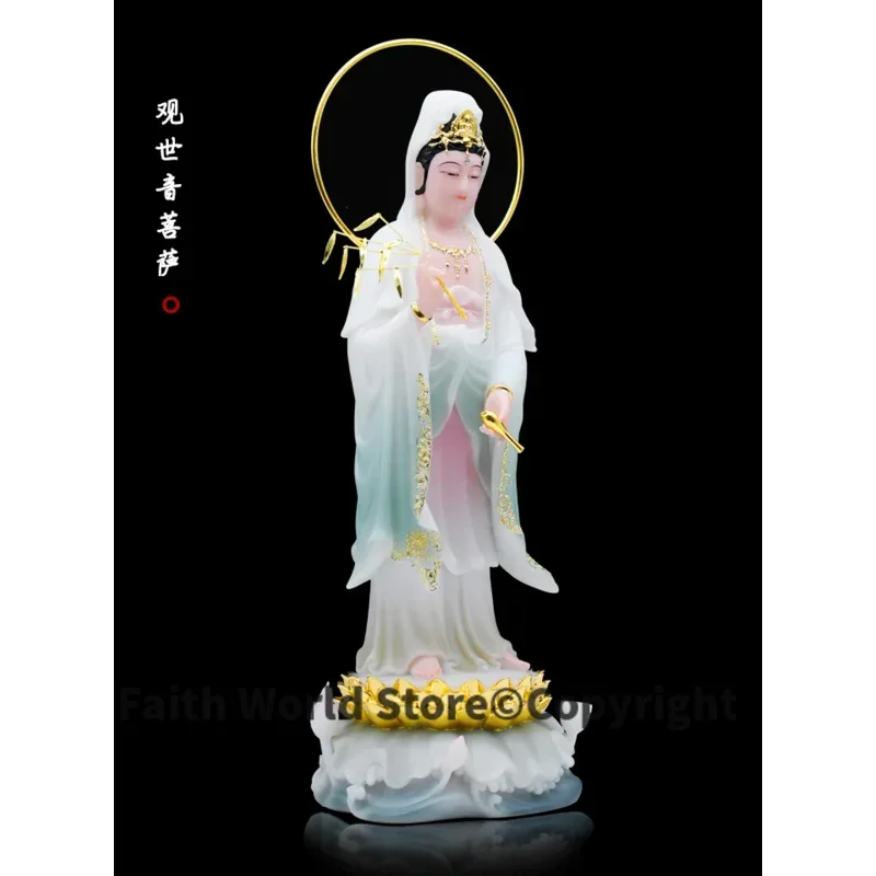 48CM large Buddhism figure jade Goddess Guan yin GOD Avalokitesvara buddha Asia HOME protection Prosperity safe FENG SHUI statue