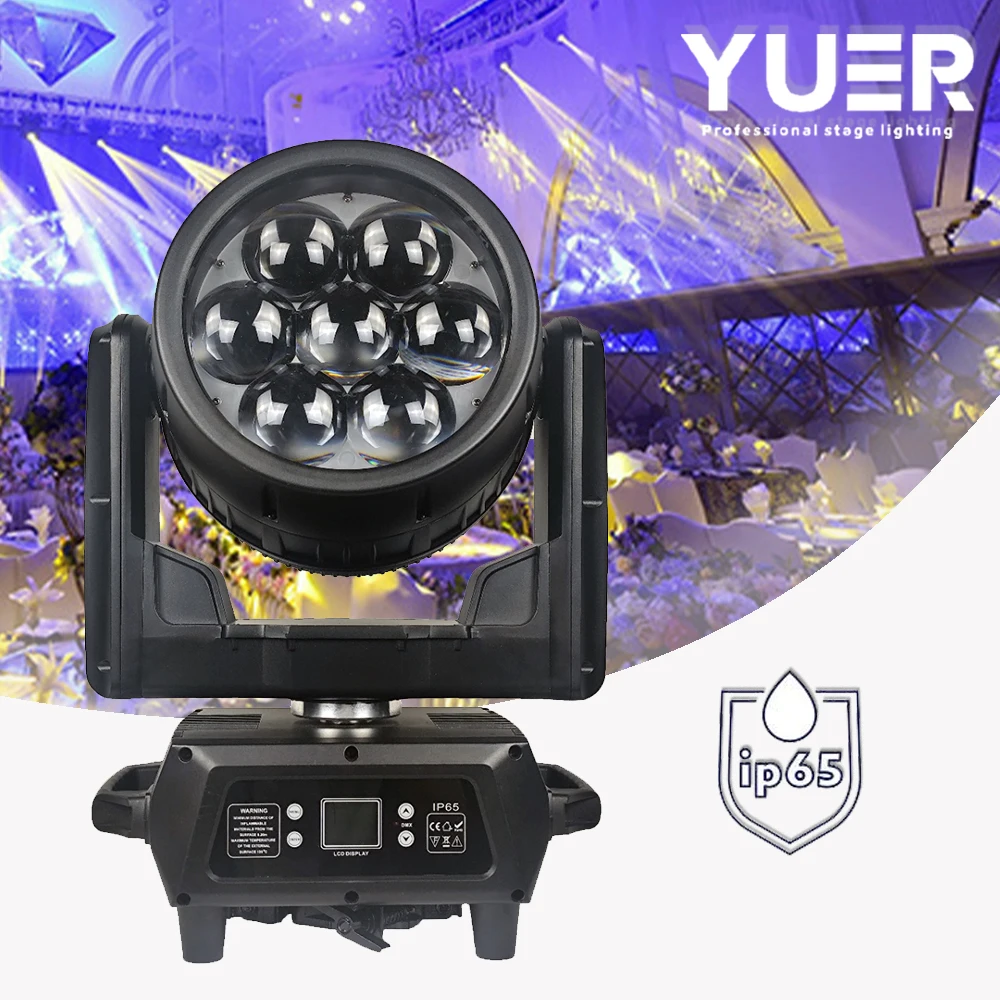 7x60W Bee eyes RGBW LED Moving head Zoom Strobe beam stage effect lighting DJ Disco show party dance wedding decorate YUER