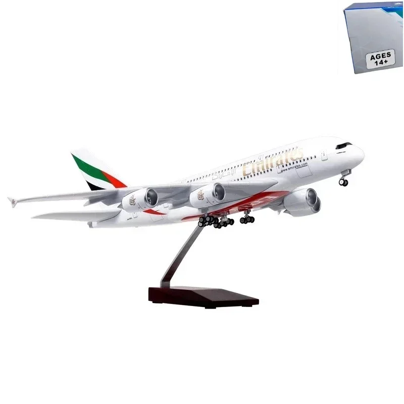 

Hot Sale Scale Diecast Model A380 Emirates 45CM 1/160 Airways Resin Airplane Airbus With Light And Wheels Toy Airline Collection