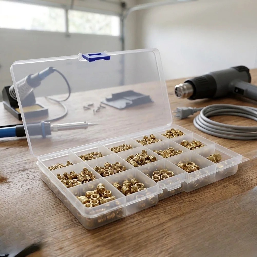 Insert Nuts For Maintenance Brass Fasteners Heat Set Inserts Brass Knurled Insert Nuts Oxidation Resistant Material