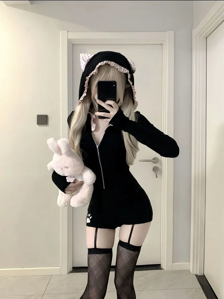 

Rebellious 2025 Early Autumn New Sle Sweet Cool ort Waist Cinching Slimming Bla-Piece Suit High Waist ort Pants