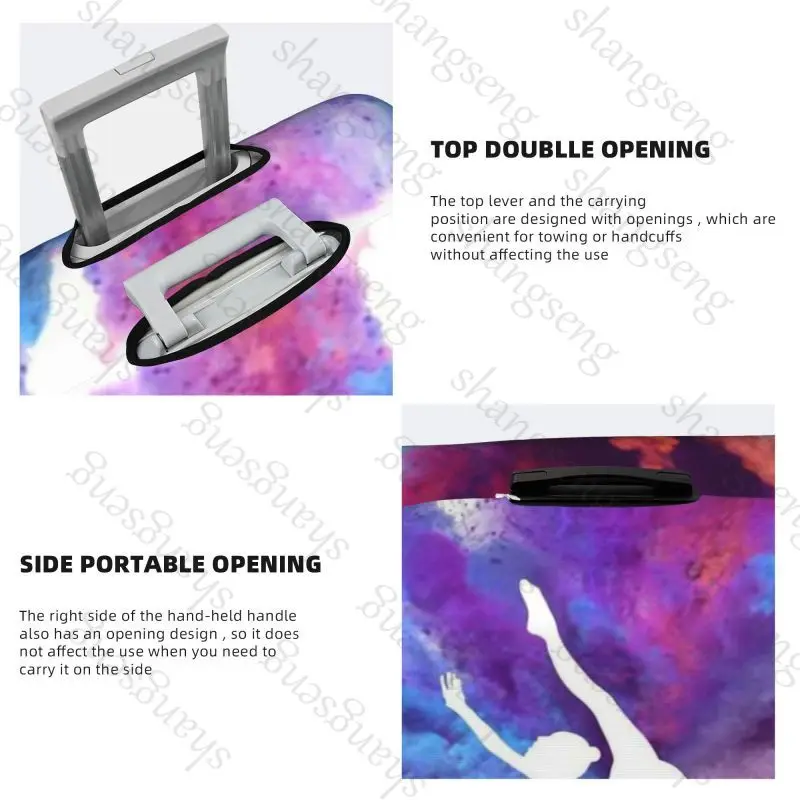 Elegant Gymnastics Art Travel suitcase protective case, suitcase cover, elastic protection, washable Luggage cover, 18-32 in