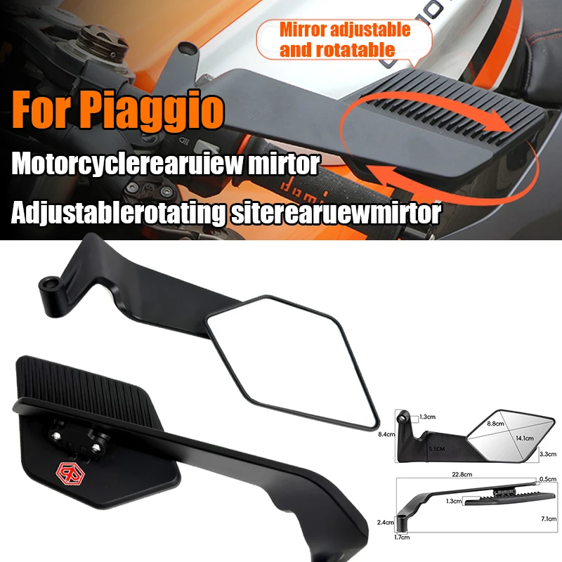 

For Piaggio Beverly 300 MP3 500 Medley Liberty Zip 50 150 125 motorcycle Accessories Stealth Wing To Rotate Adjustable Mirror