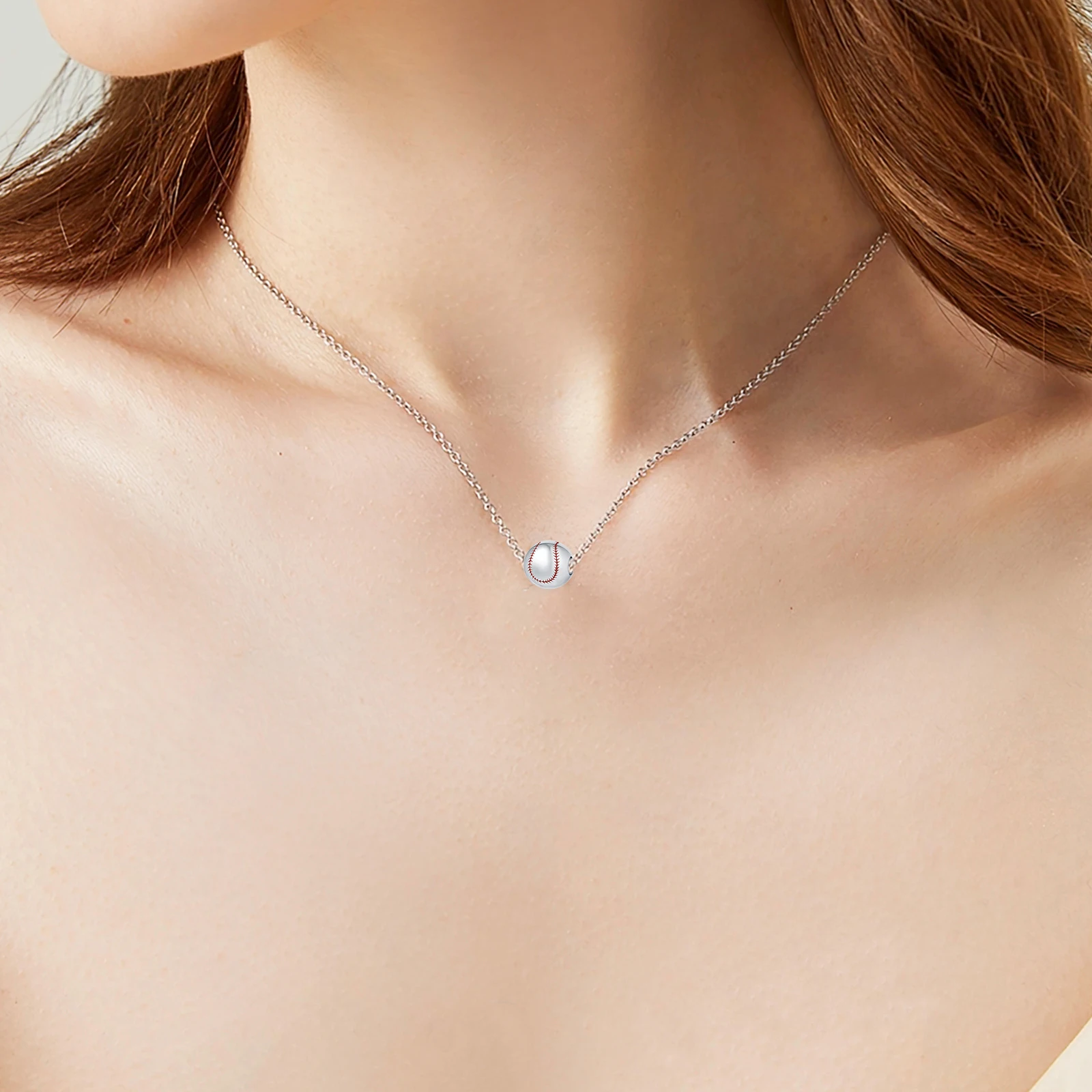 925 Sterling Silver Baseball Pendant Charm Fit  Charms Bracelets Women DIY Jewelry Gift
