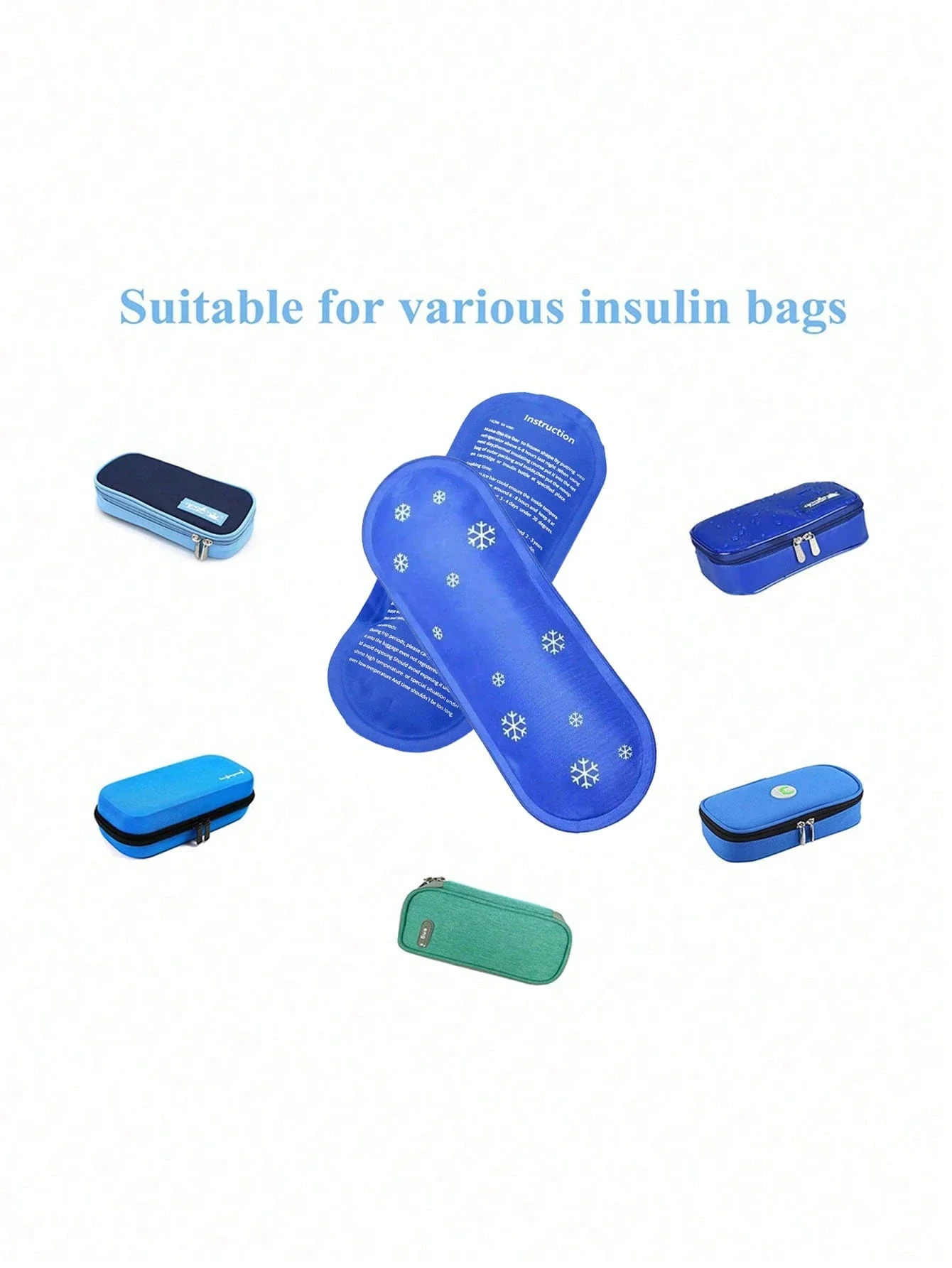 1–6 Stück Insulin-Gel-Eisbeutel, wiederverwendbar, Kühlbeutel, gekühlter Eisstreifen, Kälteisolierung, Eisbeutel für Schmerzlinderung, Medizin, Stora – Detail 4