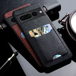 Case for Google Pixel 7 6 Pro 7A 6A Luxury Pu Leather Business design Card Holder Phone cover Bank Card Pocket Card Case