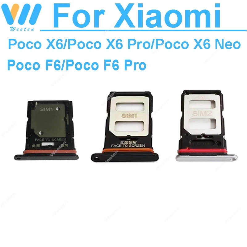 Sim Card Tray Slot For Xiaomi Poco X6 X6 Pro X6 Neo Poco F6 F6 Pro SIM Card Slot Card Reader Holder Replacement Replacement 