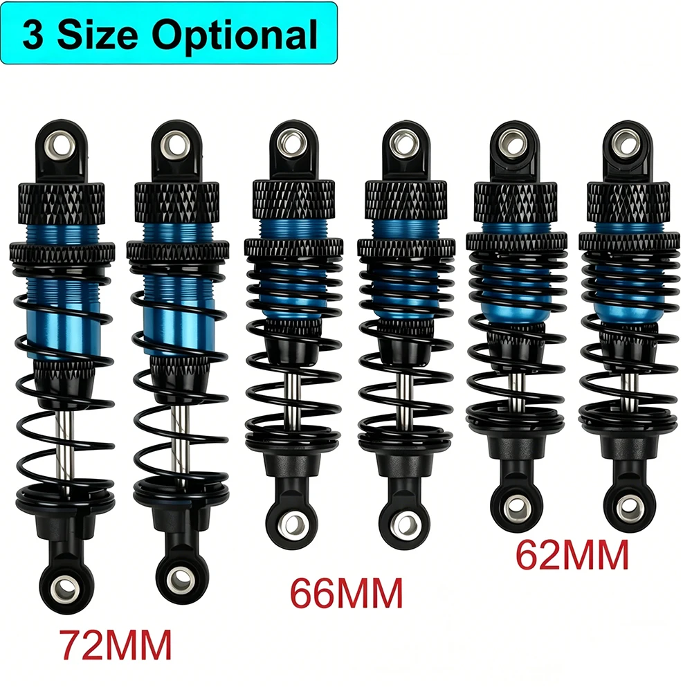 62mm 66mm 72mm Oil Filled Shock Absorber Fit for WLtoys 144001 MJX 14210 16208 Hyper Go H14BM SCY HBX 1/14 1/12 Buggy Truck