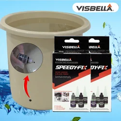 Visbella 2PCS Plastic Holes Filler Wood Bonding Adhesive 7 Seconds Speedy Fix Powder Metal Fillers Glue Instant Repair