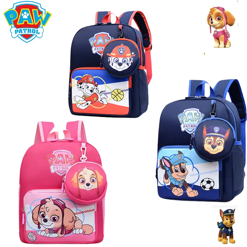 Original Paw Patrol Backpack Anime Figure Skye Chase Schoolbag Puppy Patrol Knapsack Waterproof Light Travel Bag Boys Girl Gifts