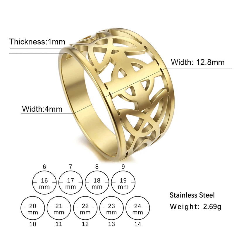 Kkjoy Fashion Vintage Triskele Triskelion Ring für Damen und Herren, Edelstahl Kreuz Amulett Ringe Schmuck Geburtstagsgeschenk Großhandel – Detail 11