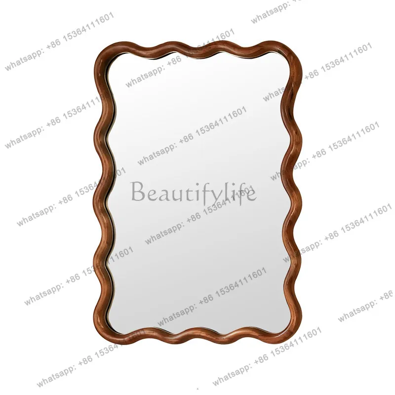 PG medieval special-shaped bathroom mirror wall-mounted wave bathroom with lamp smart bathroom mirror