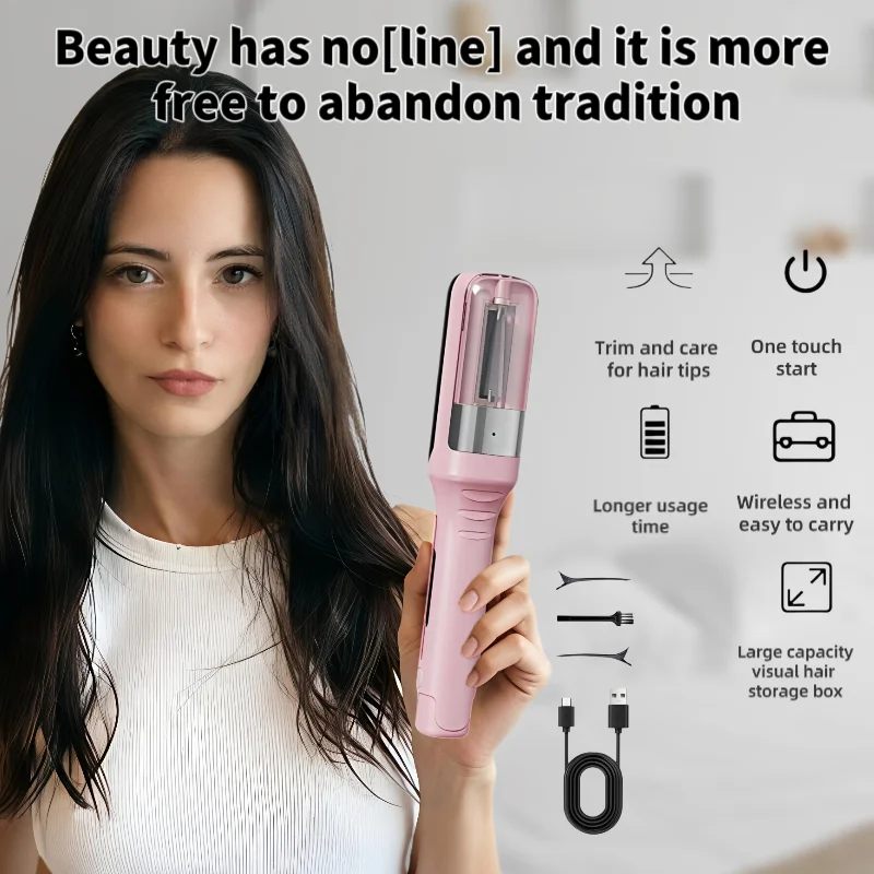 

Wireless hair clipper, women's split trimmer, wireless automatic split hair removal device, USB rechargeable portable, used for