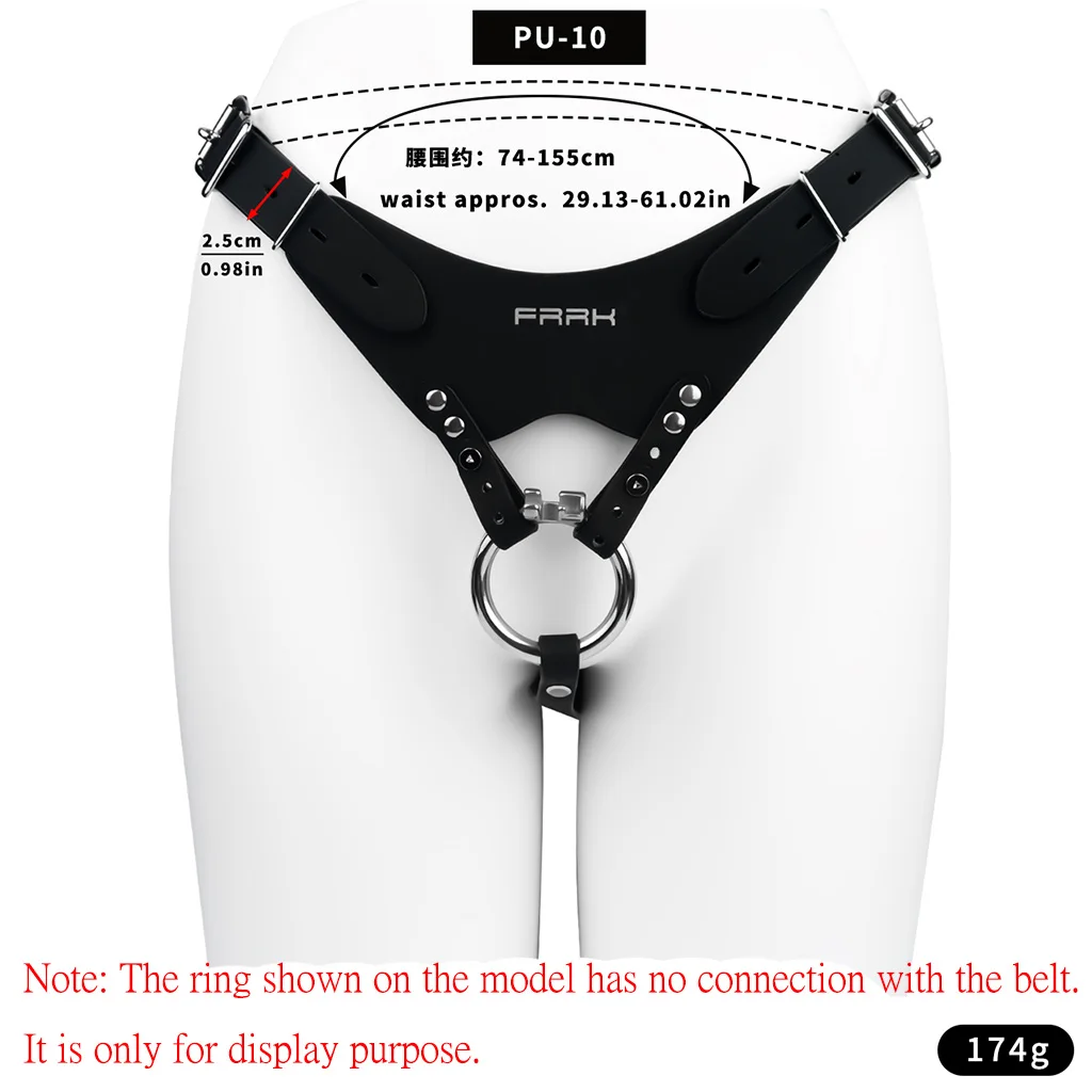 ORALSX PU Leather Auxiliary Chastity Belt for Metal Chastity Cage Band BDSM Penis Restraint Accessory Harness Sex Toys For Men view 2