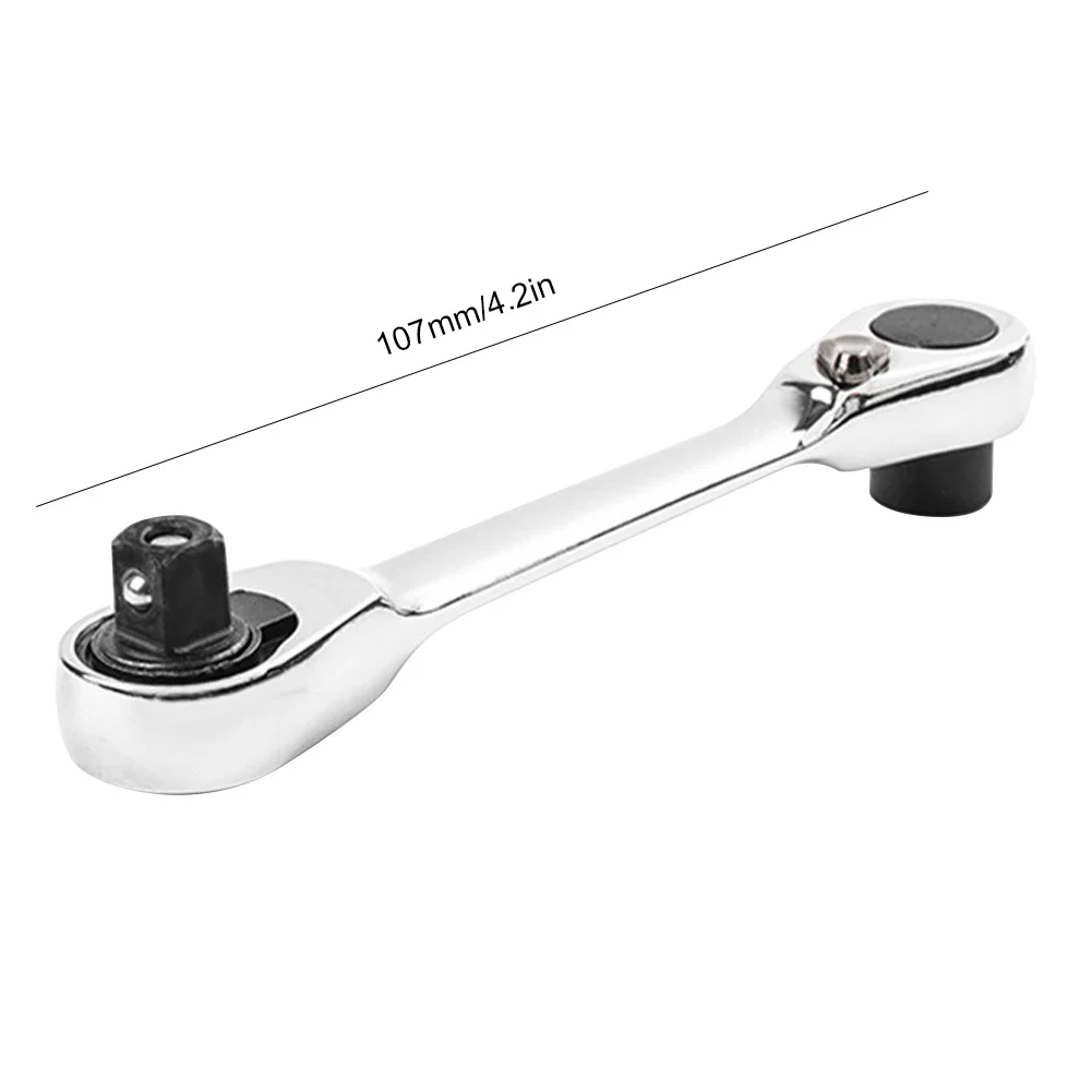 Llave de trinquete de enchufe rápido de doble punta, destornillador de 72 dientes, llaves dinamométricas hexagonales, llave ajustable de doble uso, herramientas de reparación manual