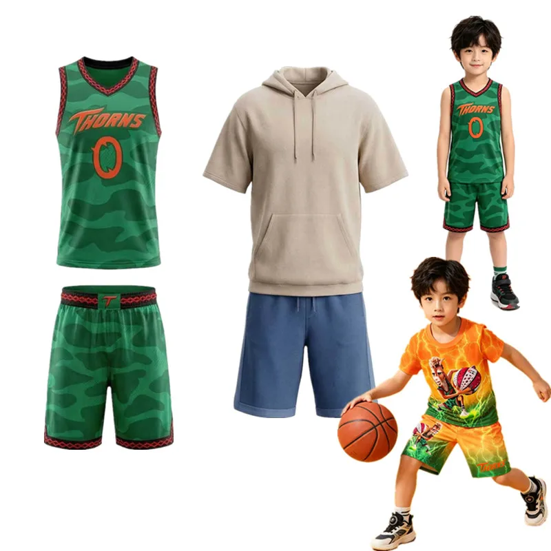 Nuevo Conjunto de Disfraz de Baloncesto de Will Harris de Vineland Thorns, Uniforme Verde del Equipo GOAT de la Película, para Niños