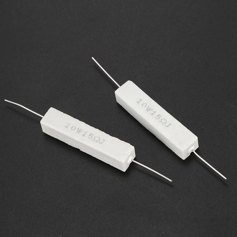 20 Pcs Axial Lead Ceramic Cement Resistor, 10 Pcs 15 Ohm 10W & 10 Pcs 0.5 Ohm 5W