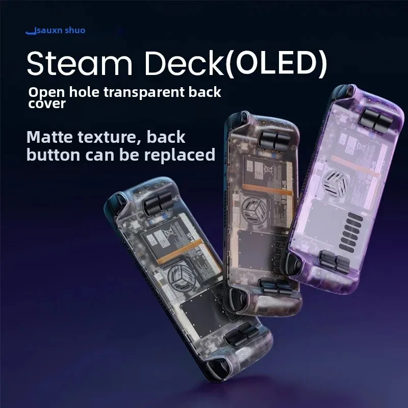 

Jsaux Steam Deck Transparent Cases Game Console Back Plate Gamepad Oled Replacement Heat-Dissipation Cover For Steamdeck Gamer