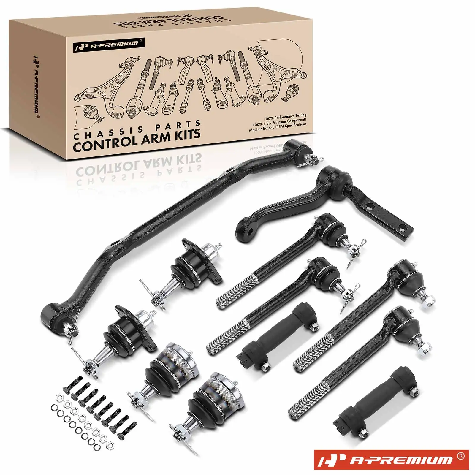 A-Premium 12x Inner & Outer Tie Rod End & Idler Arm & Ball Joint for Chevrolet Blazer 1996-2005 S10 GMC Jimmy 1996-2001 Sonoma
