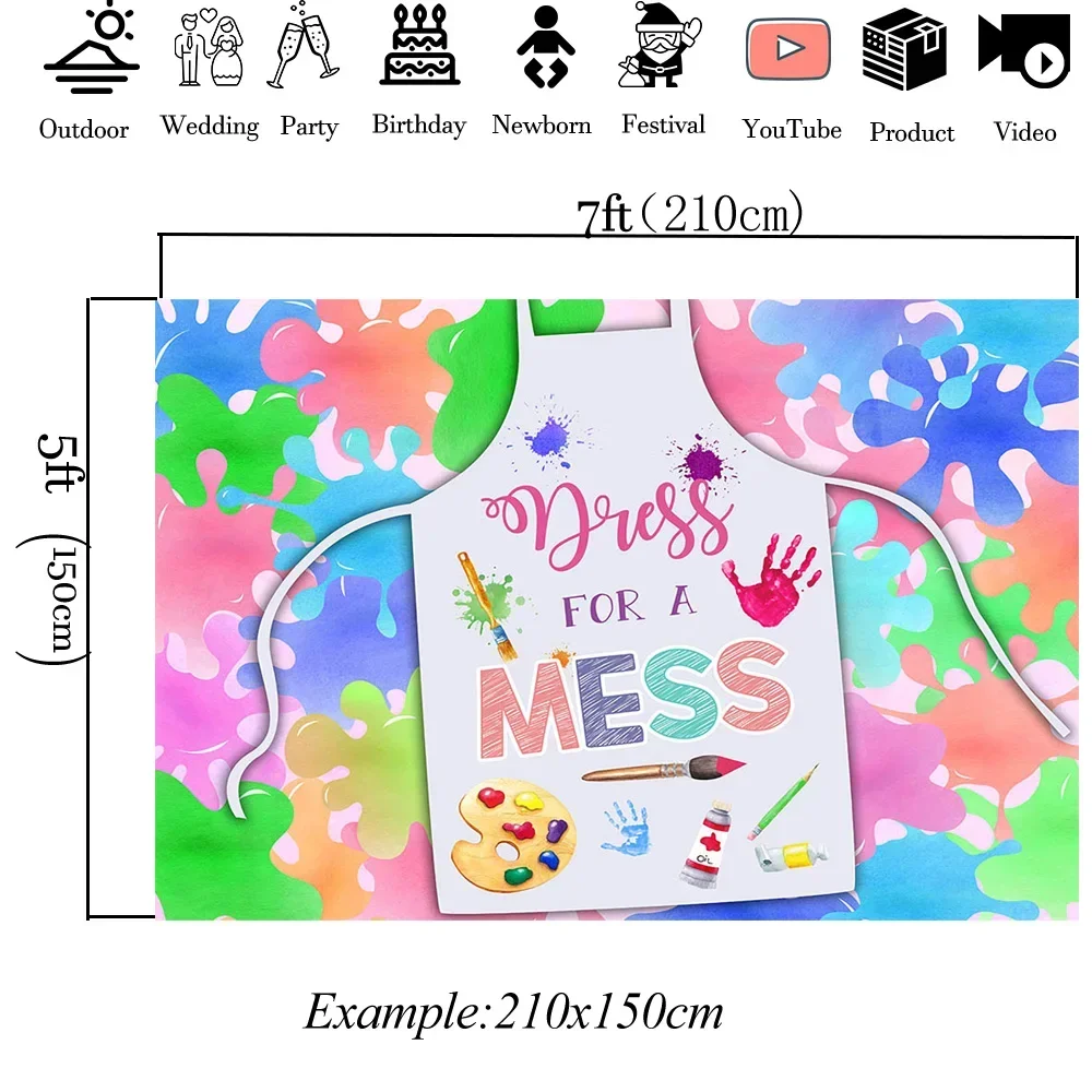 Art Painting Graffiti Party Photography Background Banner Paint Tool Decoration Backdrop Newborn Children Adult Portrait Photo