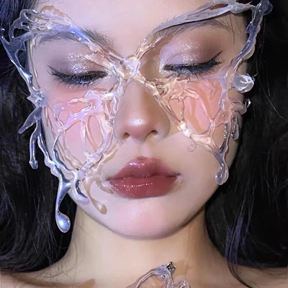 

Креативная маска-бабочка с изображением животных, прозрачные смоляные маски на Хэллоуин с заколкой для волос, древний стиль, полное покрытие для лица