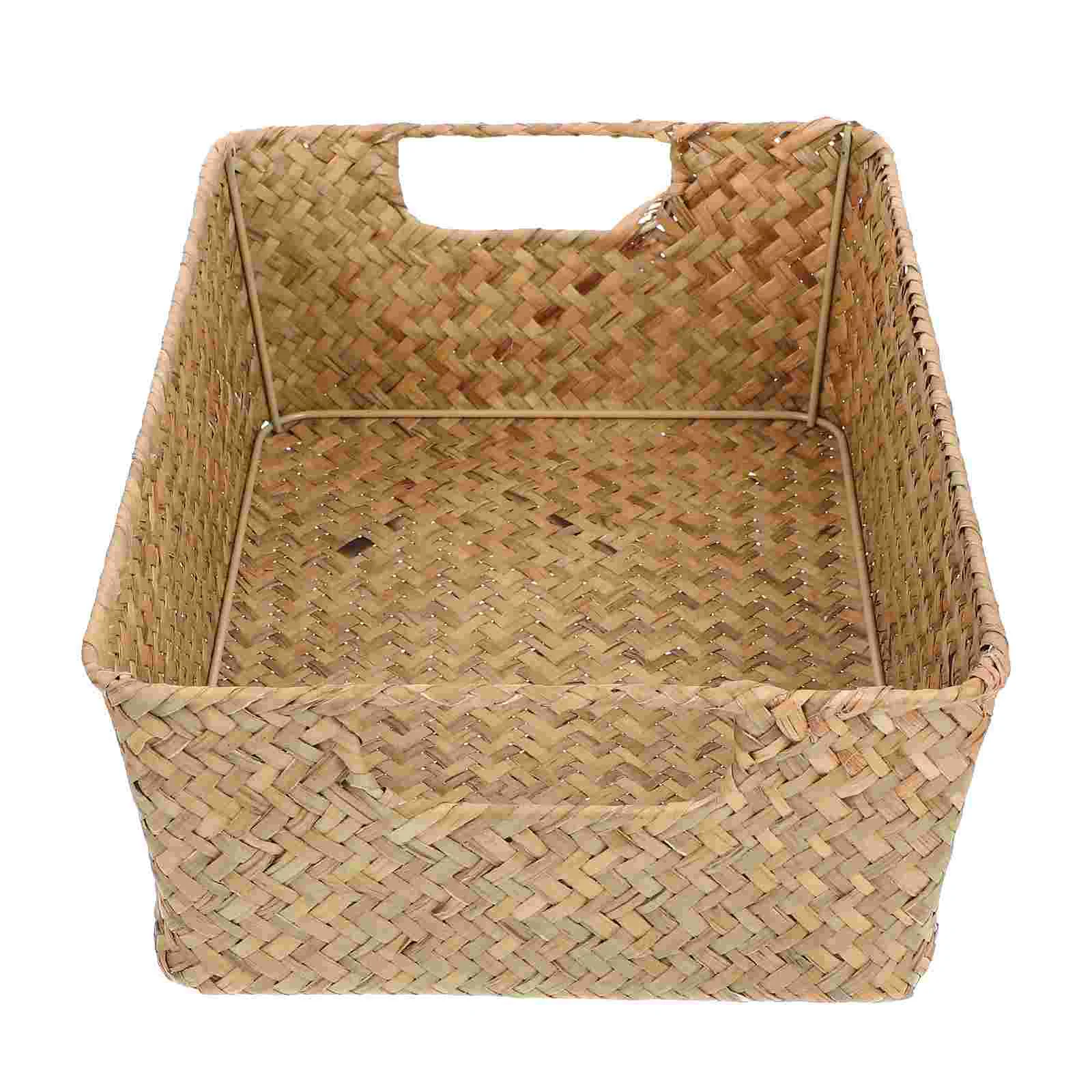 Kitchen Storage Box Vegetable Basket Desktop Sundries Mat Grass Bread Woven Indoor Container Baskets Outdoor Blanket