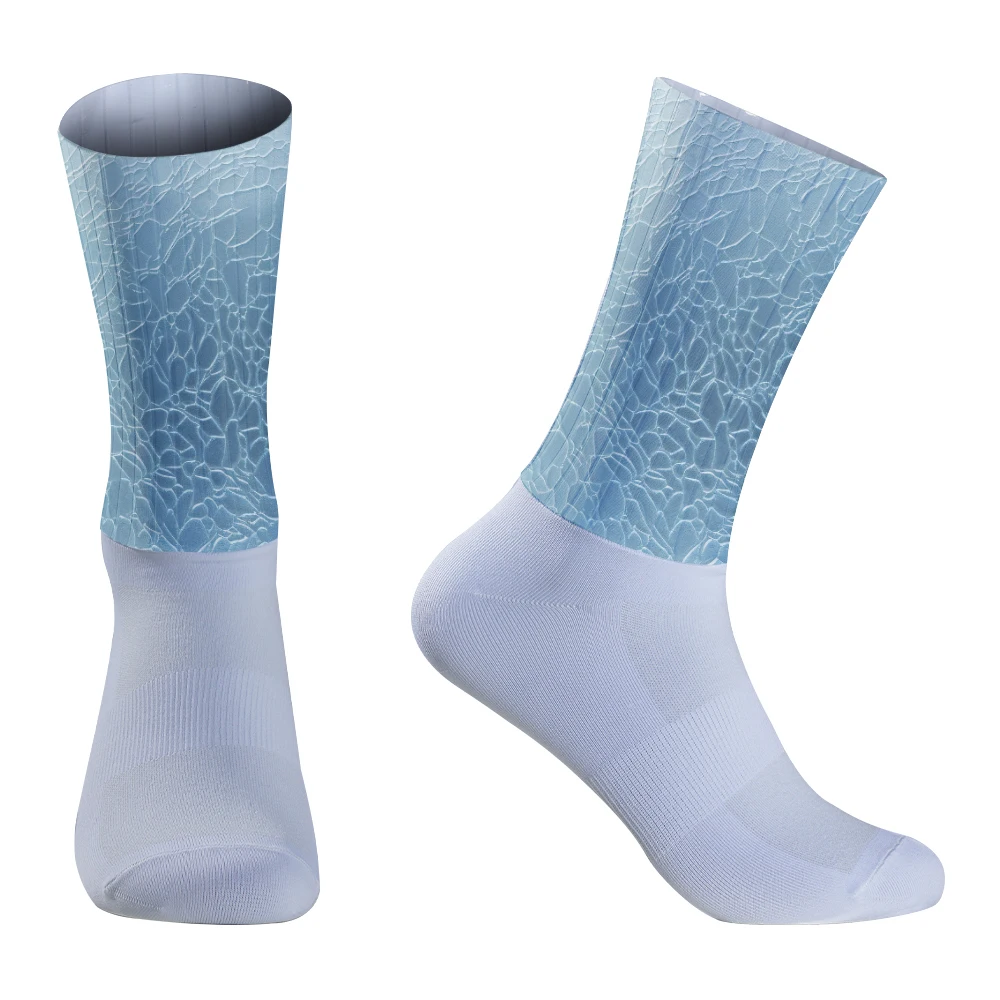 Chaussettes de cyclisme coordonnantes en silicone Aero, accessoire de sport pour vélo et course à pied, nouveauté 2024