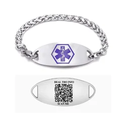 Medical Wristband Emergency Rescue Identity Disease Information Record ID Storage QR Code Double-sided Adjustable Bracelet