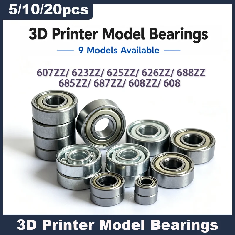 3D Printer Ball Bearings 607ZZ 623ZZ 625ZZ 626ZZ 688ZZ 685ZZ 687ZZ 608ZZ 608 for Spool Holder Pulley Skateboard DIY Projects Kit