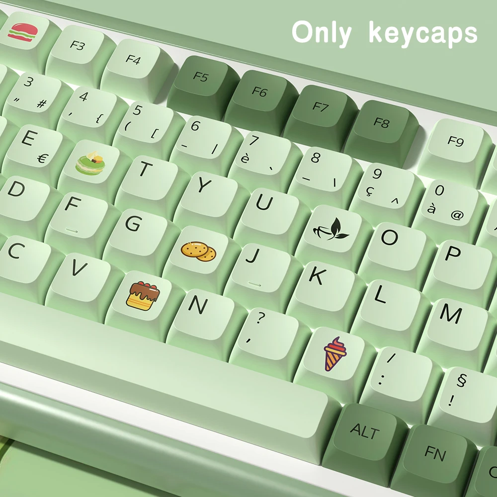 Imagem -04 - Matcha Xda Perfil Pbt Keycaps 7u Iso Brasileiro Coreano Japonês Russo Espanhol Francês Teclado Mecânico Faça Você Mesmo Gk61