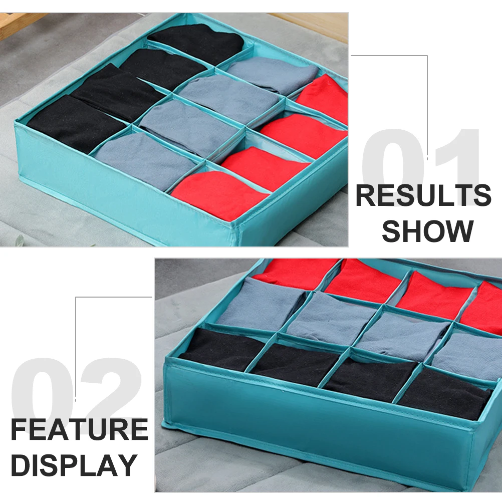 

1pc Foldable Underwear Drawer Organizer 12 Cell Sock Storage Box Bra Divider Closet Container For Home Underwear Organizer