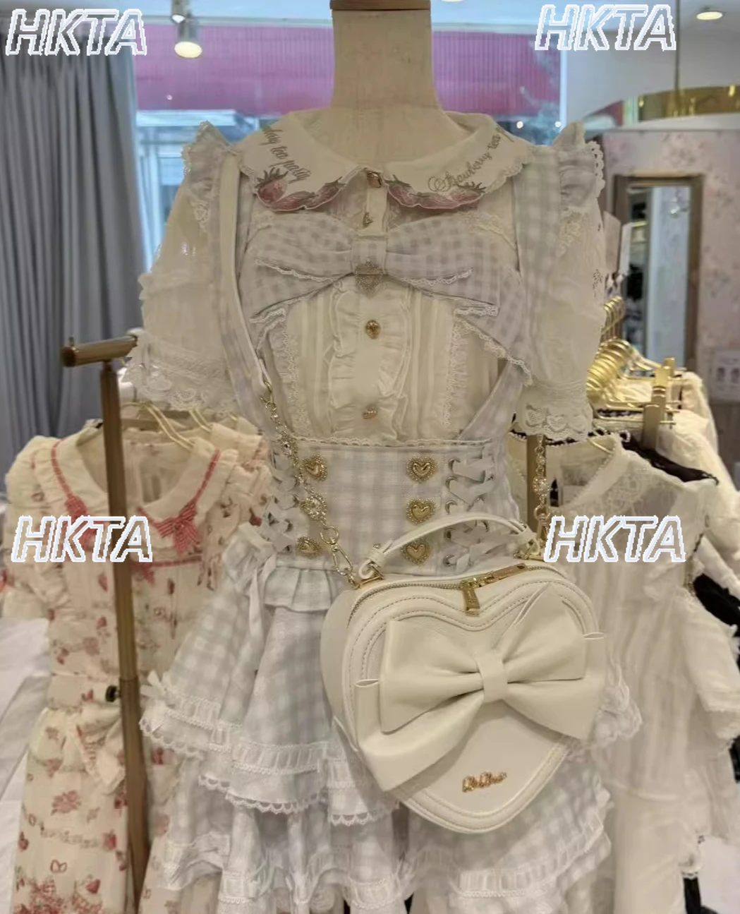 

Liz Blouse Women Japanese New Top 2025 Summer Mine Mass-produced Lolita Strawberry Embroidered Cute Sweet Short-sleeve Shirt