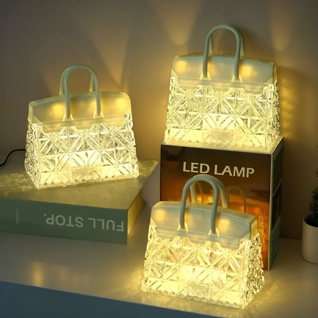 Fashion LED Table Lamp - Leather Texture with USB-C Charging Port