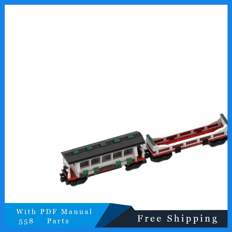 558 قطعة قطار عطلة صغير سيارة الركاب MOC نموذج بنة الطوب لتقوم بها بنفسك لعبة التكنولوجيا التعليمية الإبداعية هدايا عيد الميلاد #4