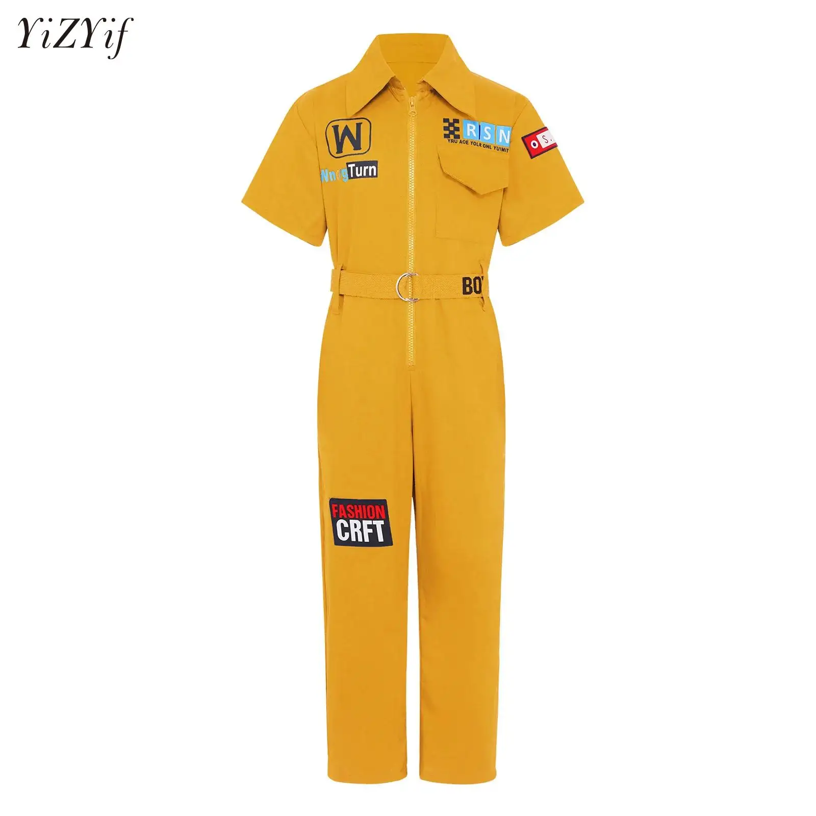 Ragazzi Ragazze Moda Tuta Tute con zip sul davanti Hip Hop Street Jazz Dance Outfit Bambini Halloween Workwear Costumi Cosplay