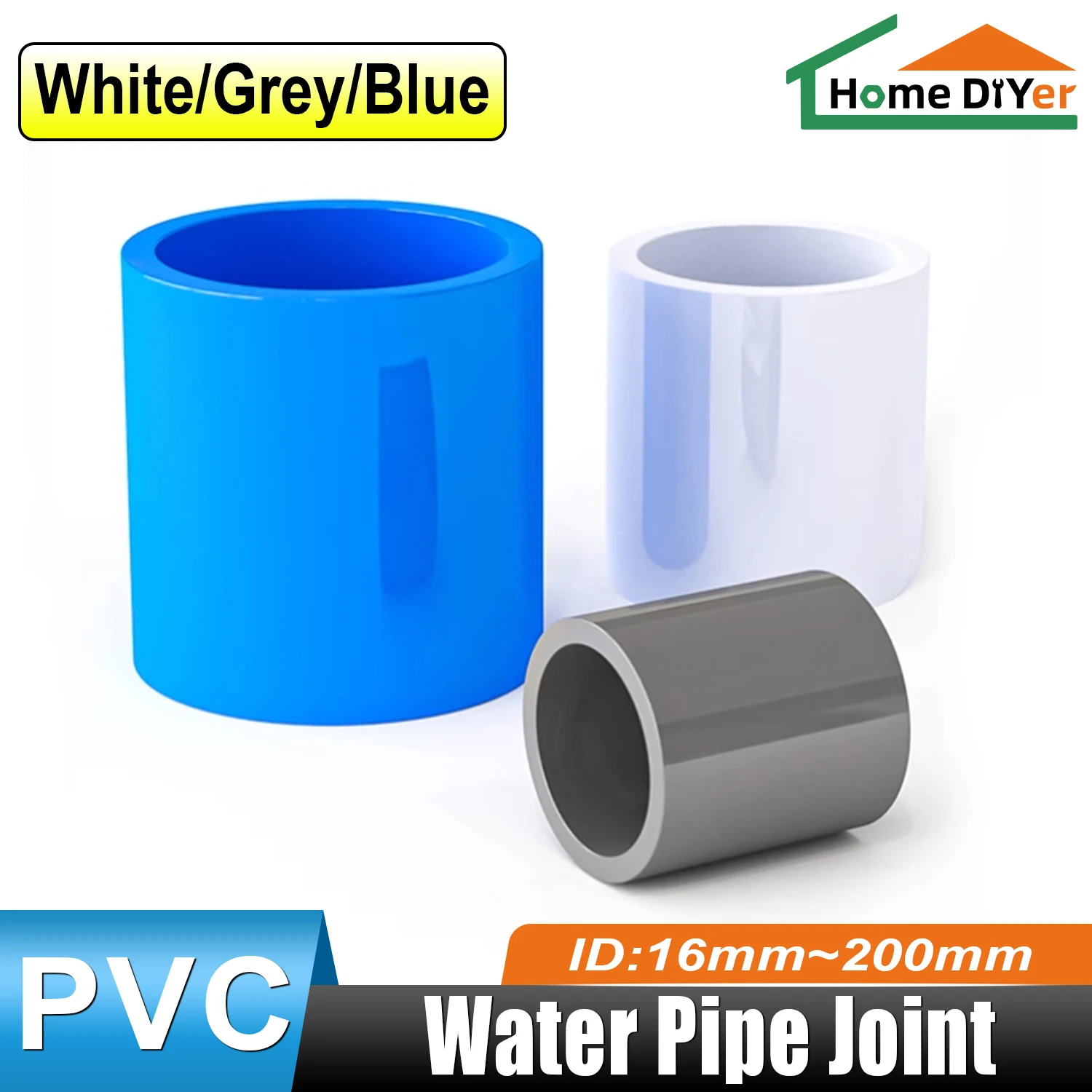 

PVC Pipe Connectors, Pipe Socket Joints, And Garden Irrigation Straight Pipe Fittings, Inner Diameter 12mm-200mm